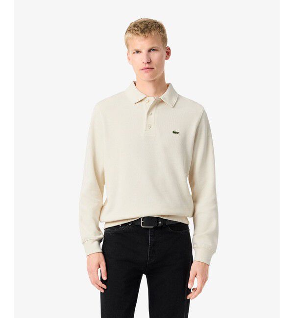 LACOSTE「コットンニットロングスリーブポロシャツ」|ニット・セーター|オフホワイト
