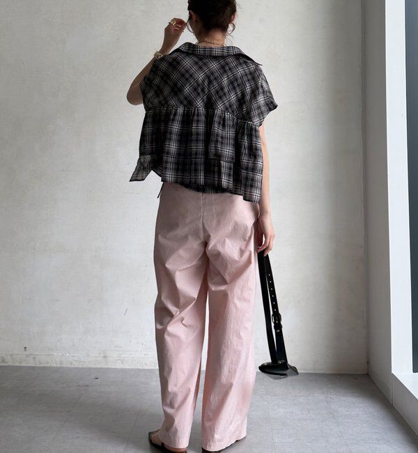  「【WEB限定】チェックバックフリルシャツ」|シャツ・ブラウス|