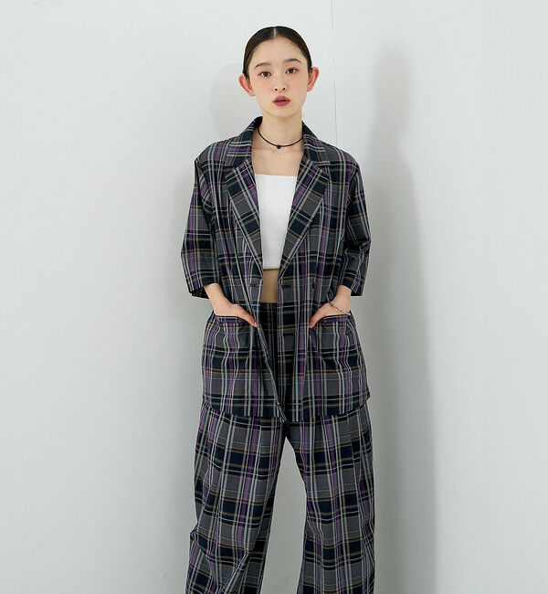NOMINE「【セットアップ対応】チェック タックパンツ」|その他|