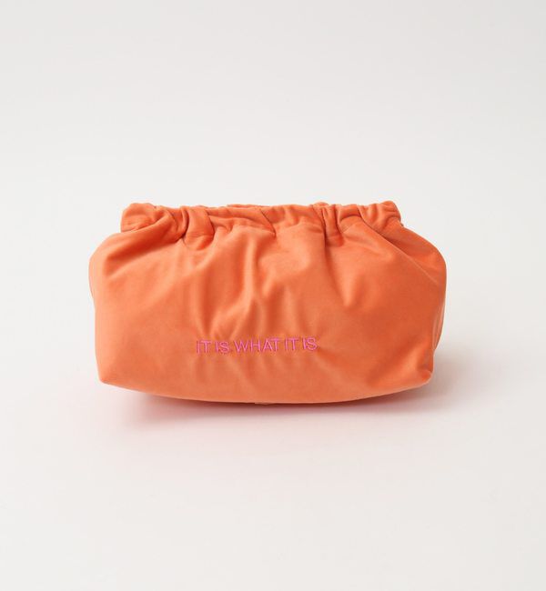 Liesse「【sorbet island/ソルベ アイランド】p.72-73 Embroidered Veivet Clutch Bag」|クラッチバッグ|オレンジ