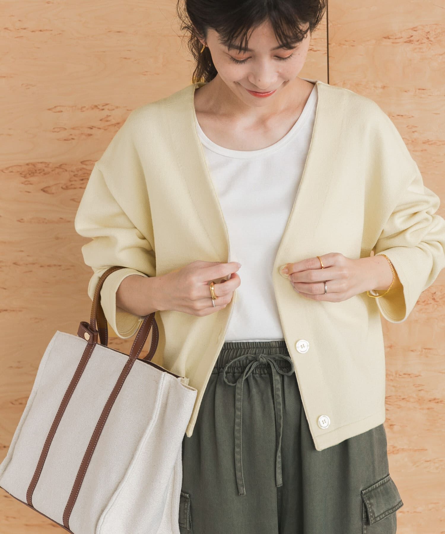 URBAN RESEARCH DOORS「『UR TECH 200日ニット』Vネックカーディガン」|カーディガン|