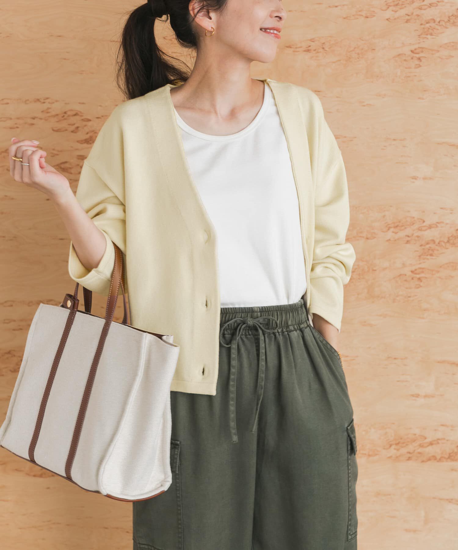 URBAN RESEARCH DOORS「『UR TECH 200日ニット』Vネックカーディガン」|カーディガン|