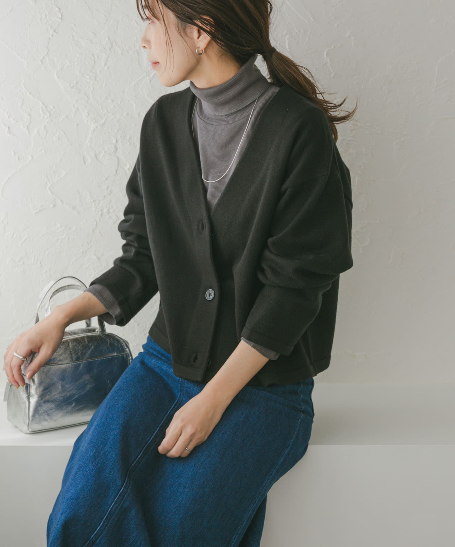URBAN RESEARCH DOORS「『UR TECH 200日ニット』Vネックカーディガン」|カーディガン|