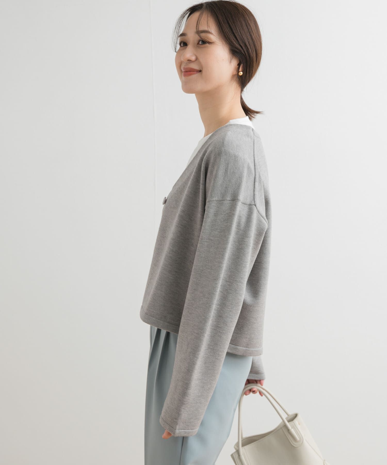 URBAN RESEARCH DOORS「『UR TECH 200日ニット』Vネックカーディガン」|カーディガン|