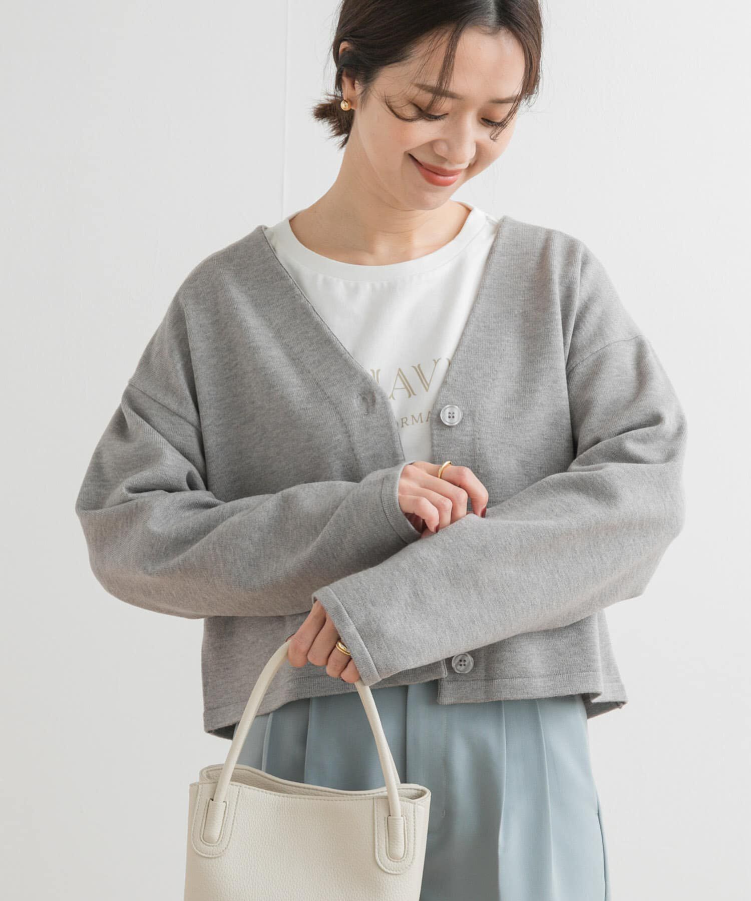 URBAN RESEARCH DOORS「『UR TECH 200日ニット』Vネックカーディガン」|カーディガン|