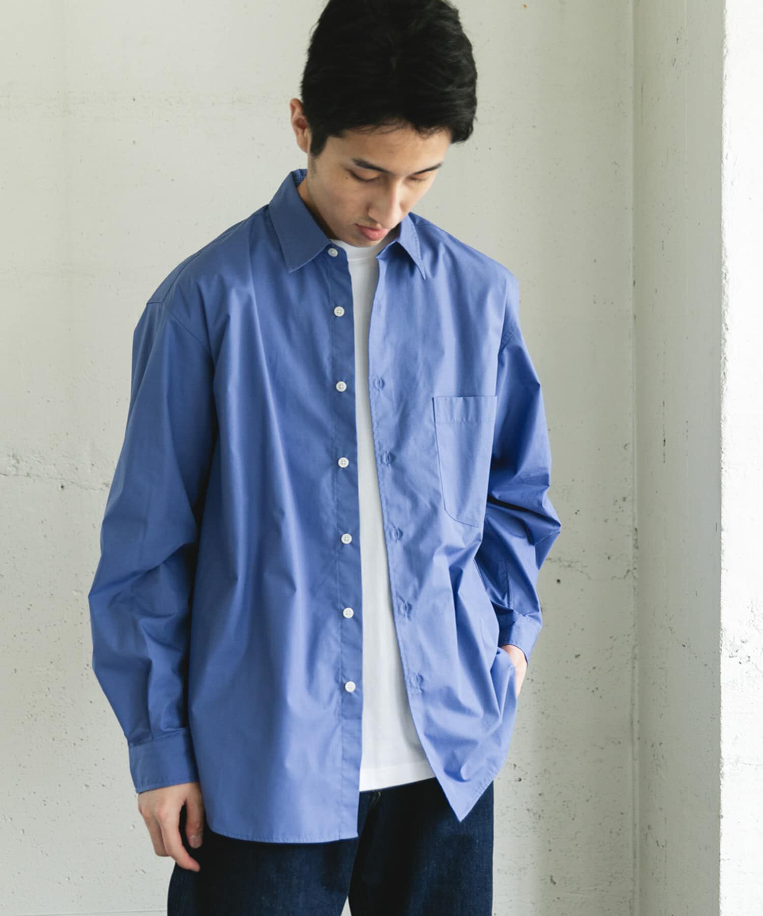 URBAN RESEARCH DOORS「TCブロードレギュラーカラーロングスリーブシャツ」|シャツ・ブラウス|