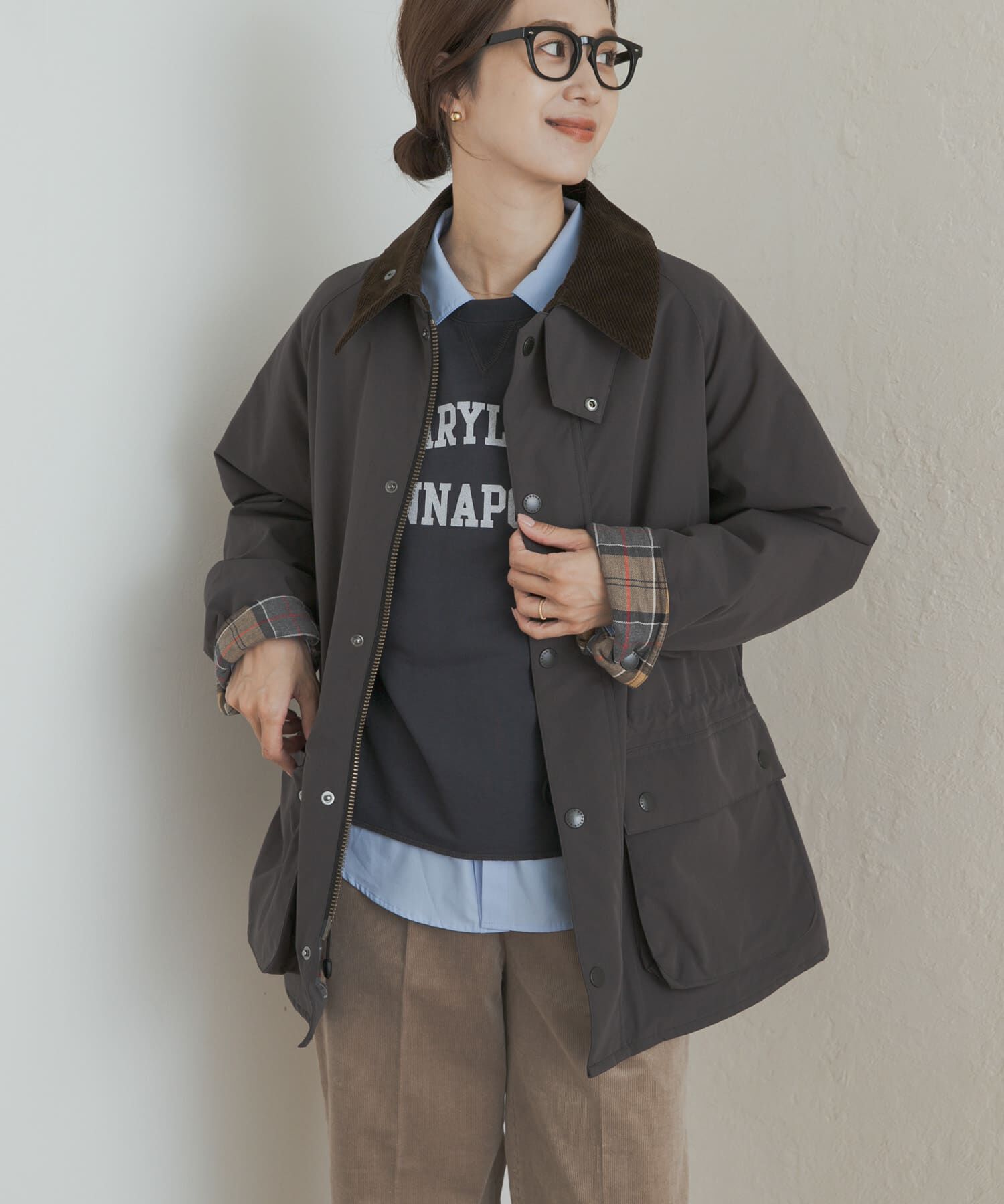 URBAN RESEARCH DOORS「『別注』Barbour　OS BEDALE PADDED」|ノーカラーコート|
