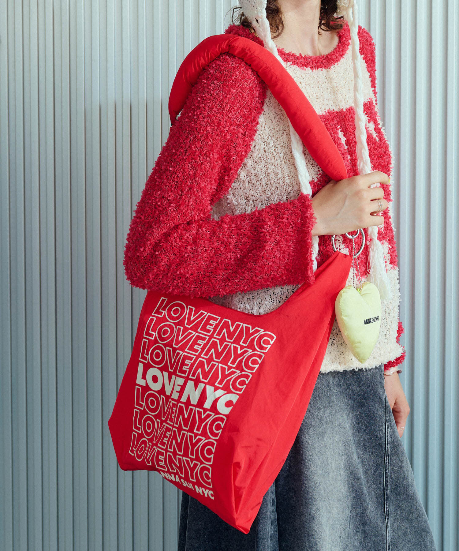 SENSE OF PLACE by URBAN RESEARCH「ANNA SUI NYC　LOVEショッピングバッグ」|エコバッグ|レッド