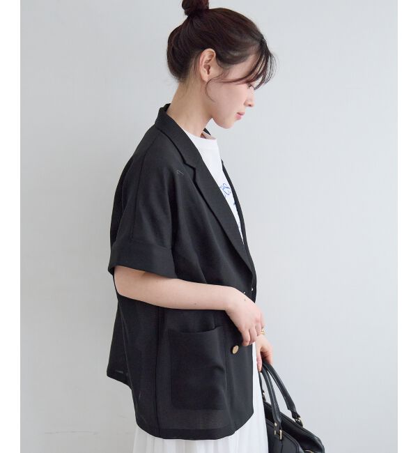  「≪洗える≫メッシュハーフスリーブジャケット」|その他|