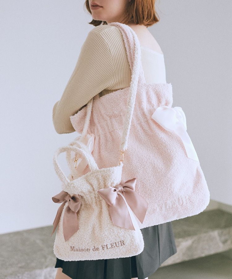 Maison de FLEUR「ボアダブルリボン2Wayトートバッグ」|トートバッグ|