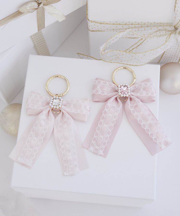 Maison de FLEUR「ハシゴレースパールビジューリボンキーリング」|その他|