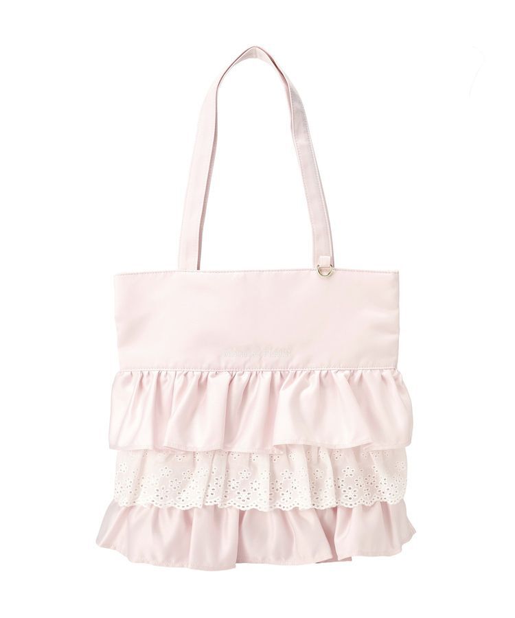 Maison de FLEUR「サテンフロントフリルスクエアトートバッグ」|トートバッグ|