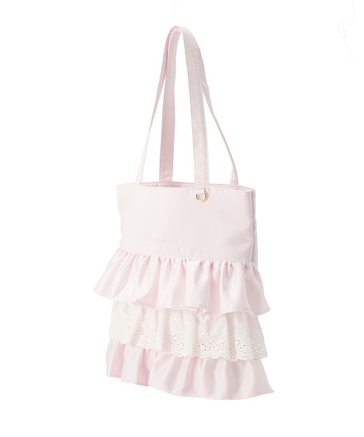 A4対応】サテンフロントフリルスクエアトートバッグ（Maison de FLEUR