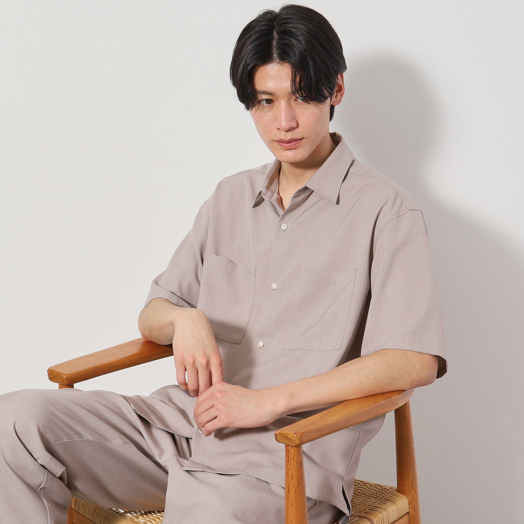 THE SHOP TK「ドライポリ 半袖シャツ　セットアップ可/吸水速乾/軽量/洗濯機OK」|シャツ・ブラウス|ライトグレー(011