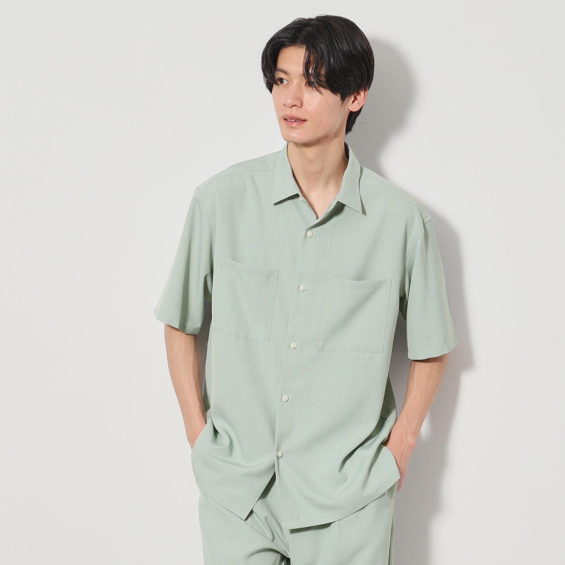 THE SHOP TK「ドライポリ 半袖シャツ　セットアップ可/吸水速乾/軽量/洗濯機OK」|シャツ・ブラウス|ミントグリーン(02