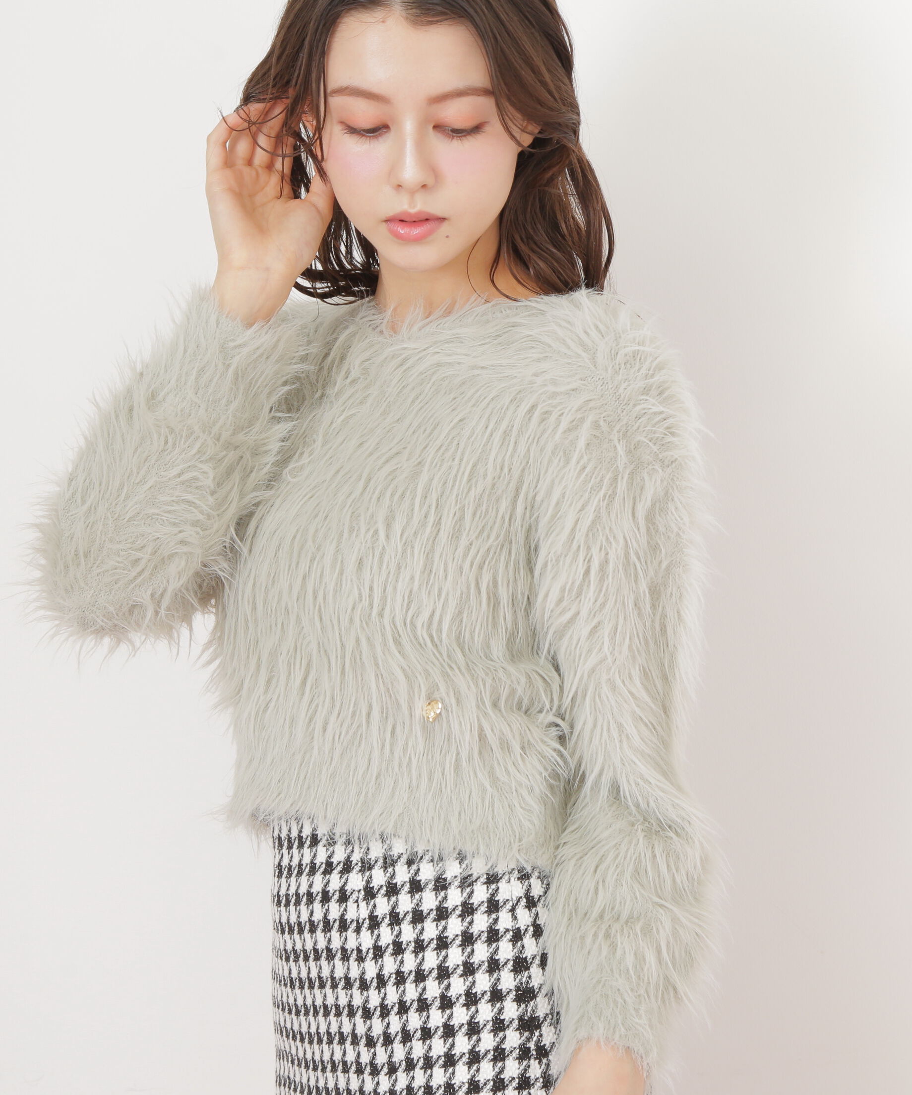  「起毛ロングシャギーニット」|ニット・セーター|