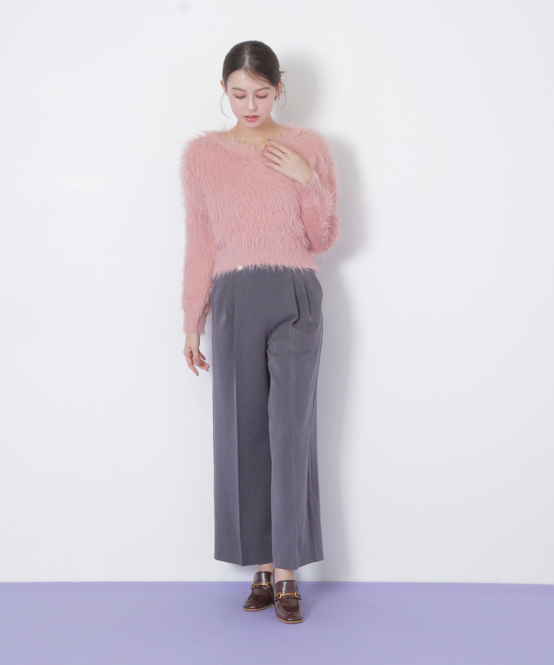  「起毛ロングシャギーニット」|ニット・セーター|