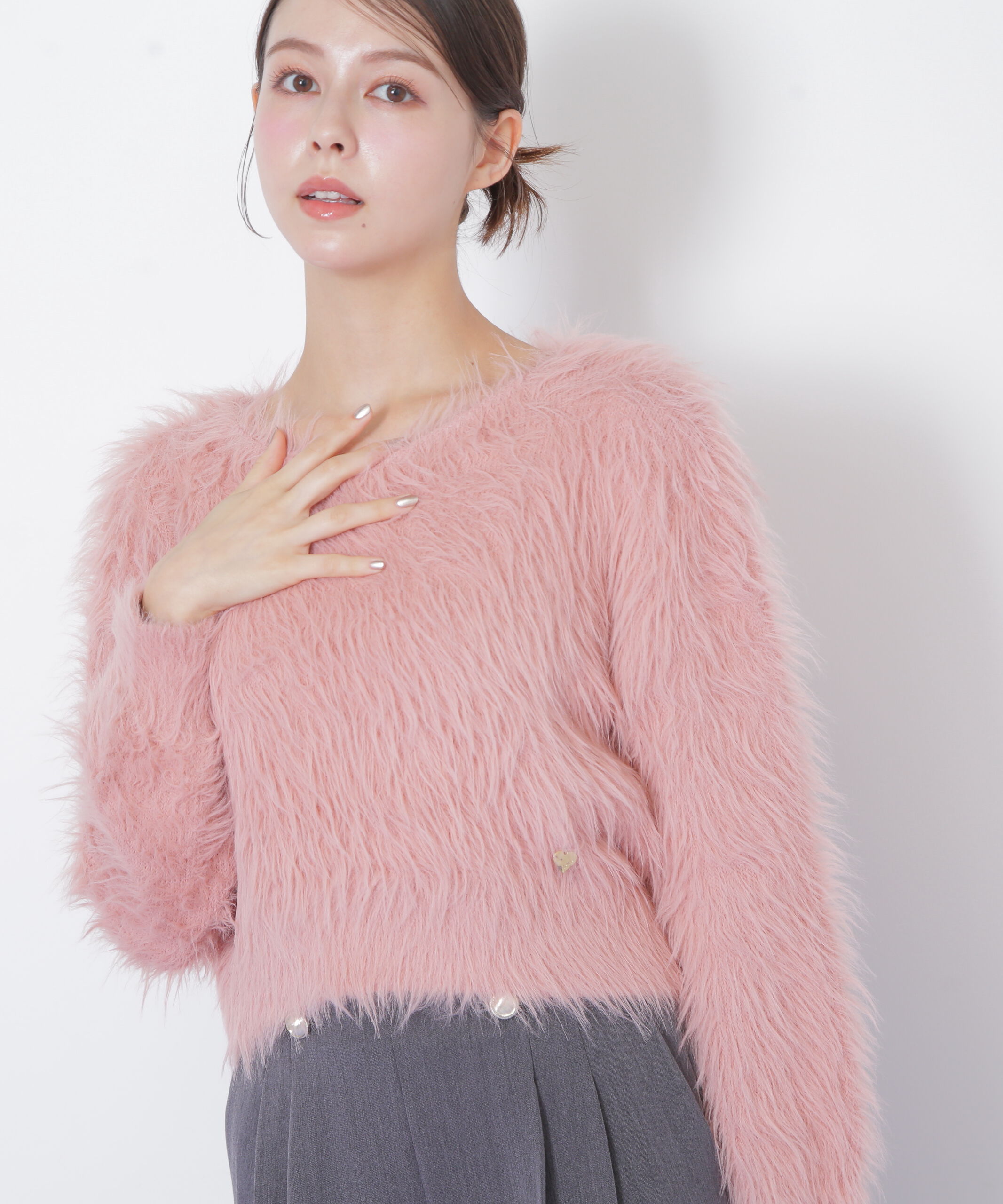  「起毛ロングシャギーニット」|ニット・セーター|