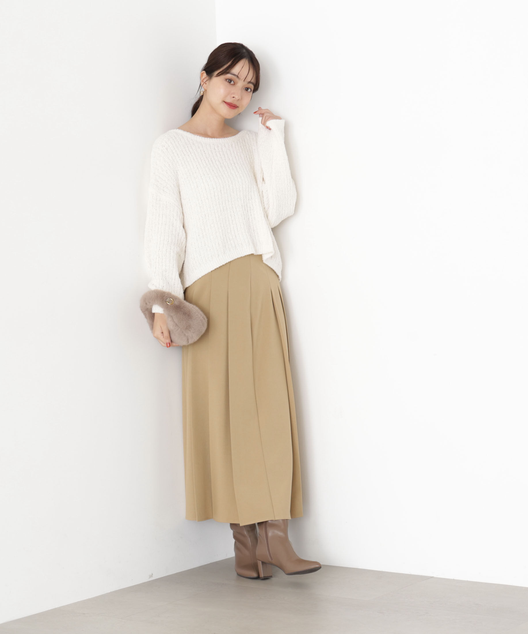 PROPORTION BODY DRESSING「フィルムモール短丈ニット 25AW」|ニット・セーター|