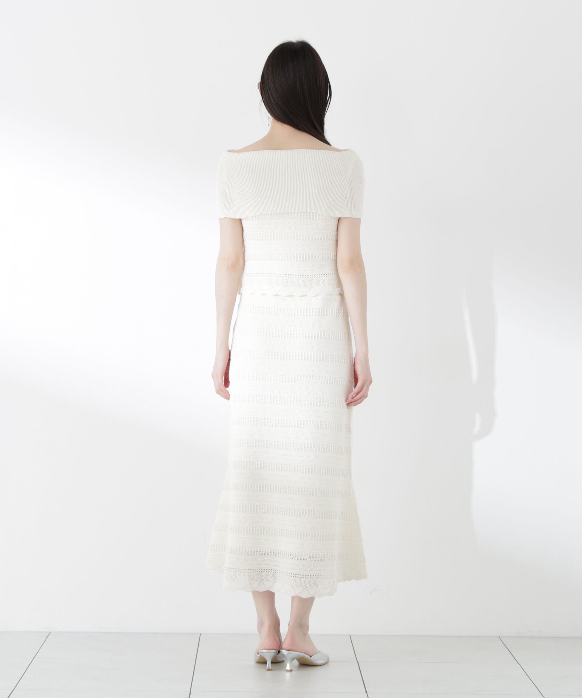 PROPORTION BODY DRESSING「透かし編みオフショルセットアップ」|ワンピース|