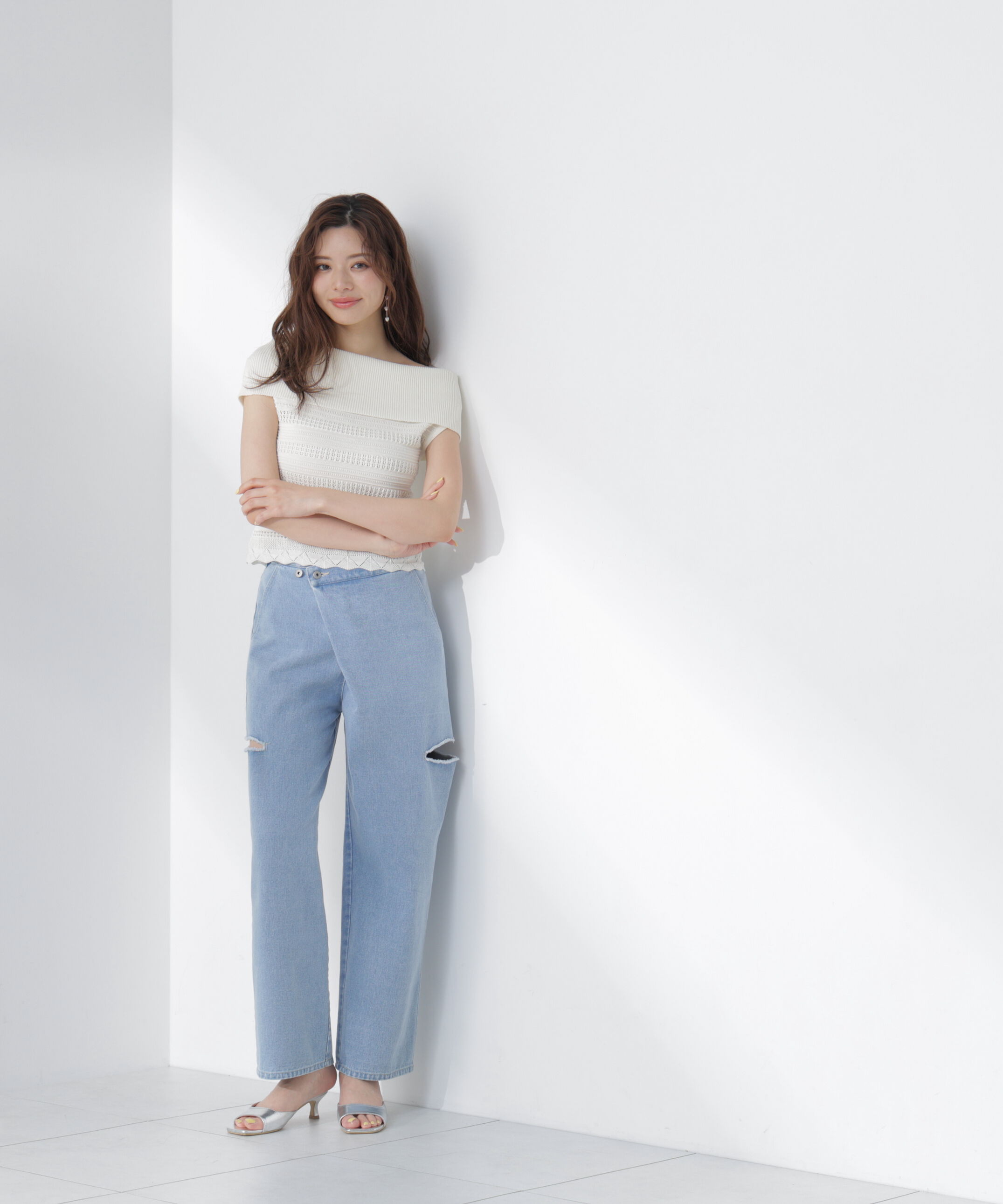 PROPORTION BODY DRESSING「透かし編みオフショルセットアップ」|ワンピース|