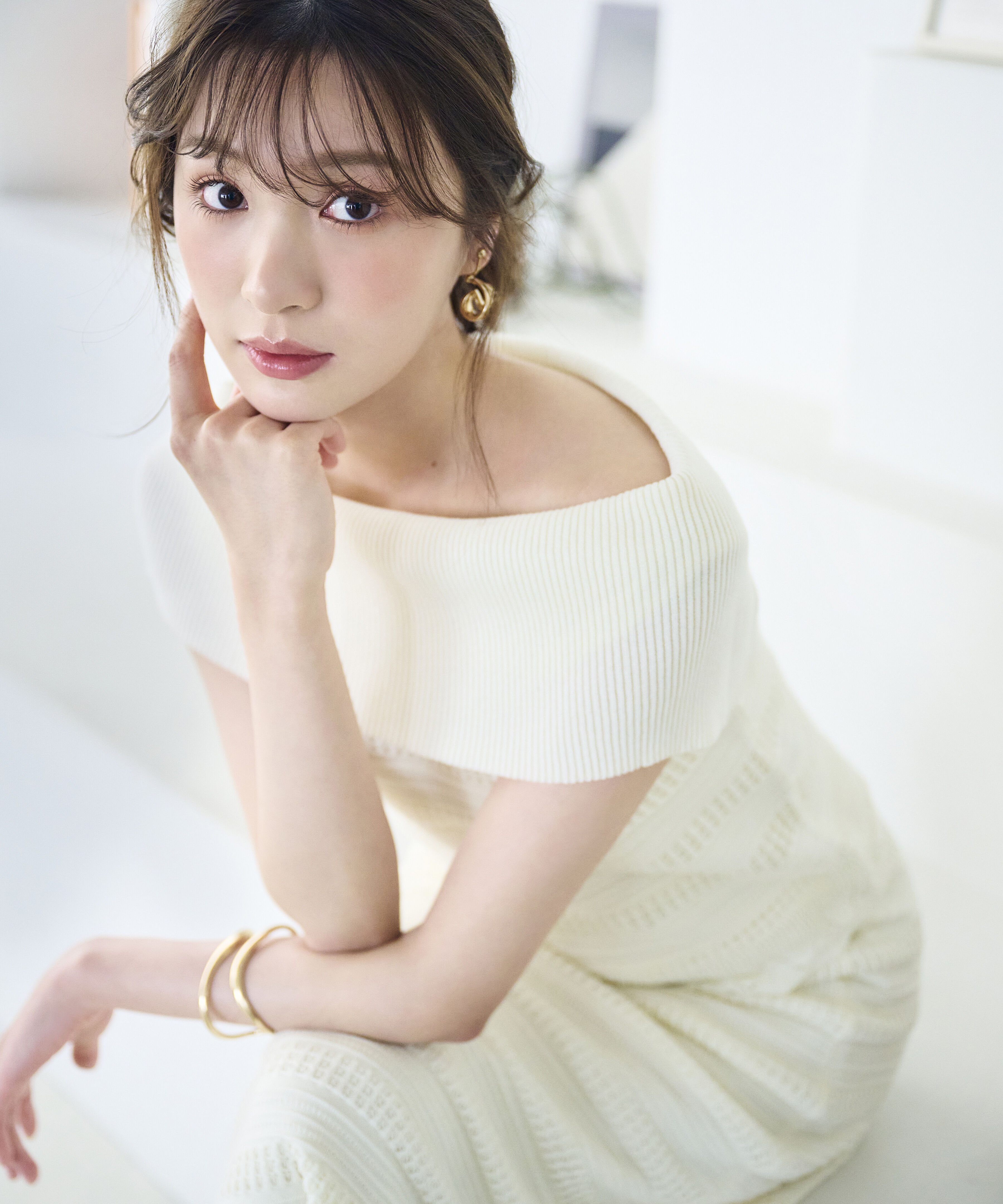 PROPORTION BODY DRESSING「透かし編みオフショルセットアップ」|ワンピース|