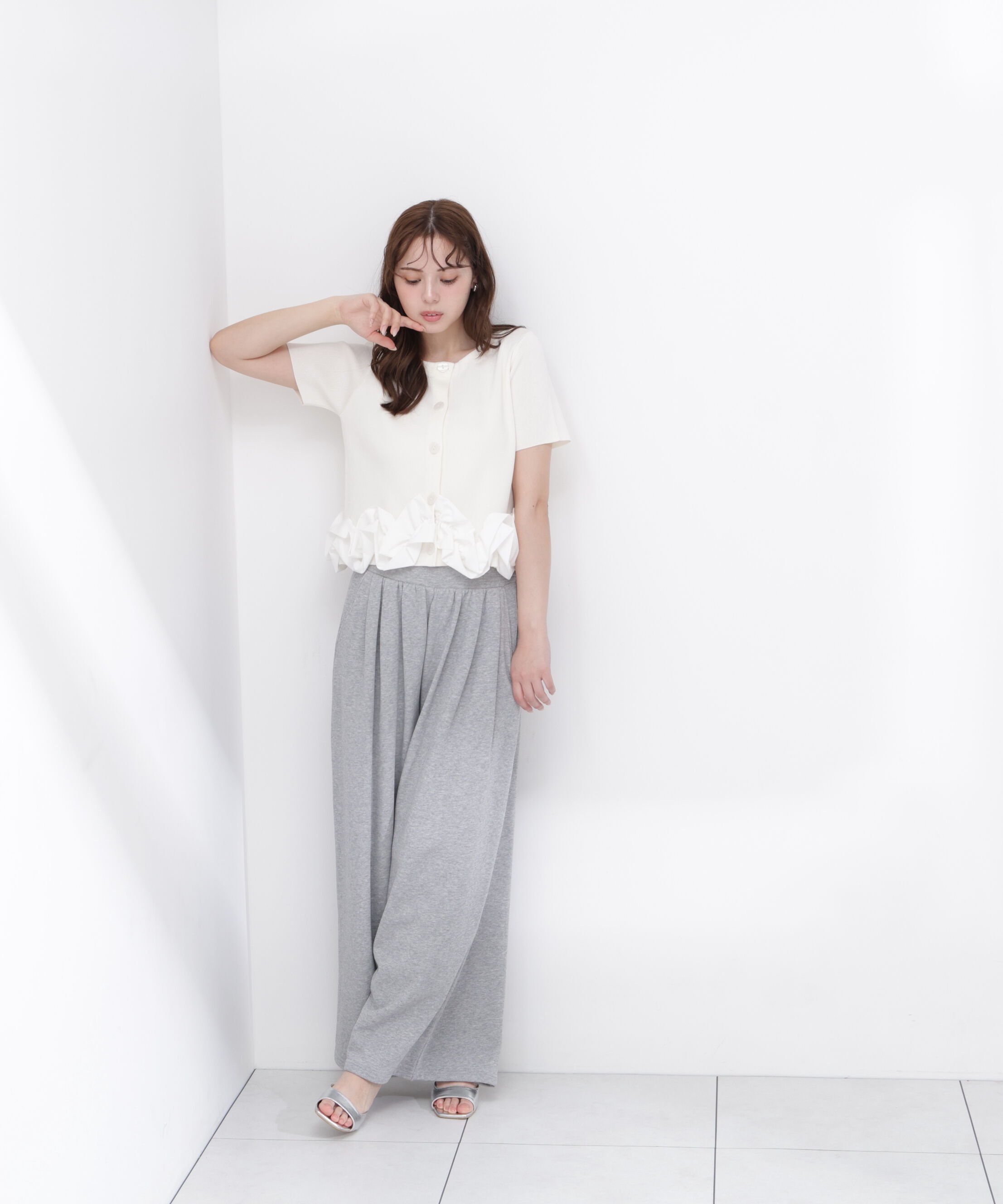 PROPORTION BODY DRESSING「〈a/mie〉半袖ホイップヘムカーディガン」|カーディガン|
