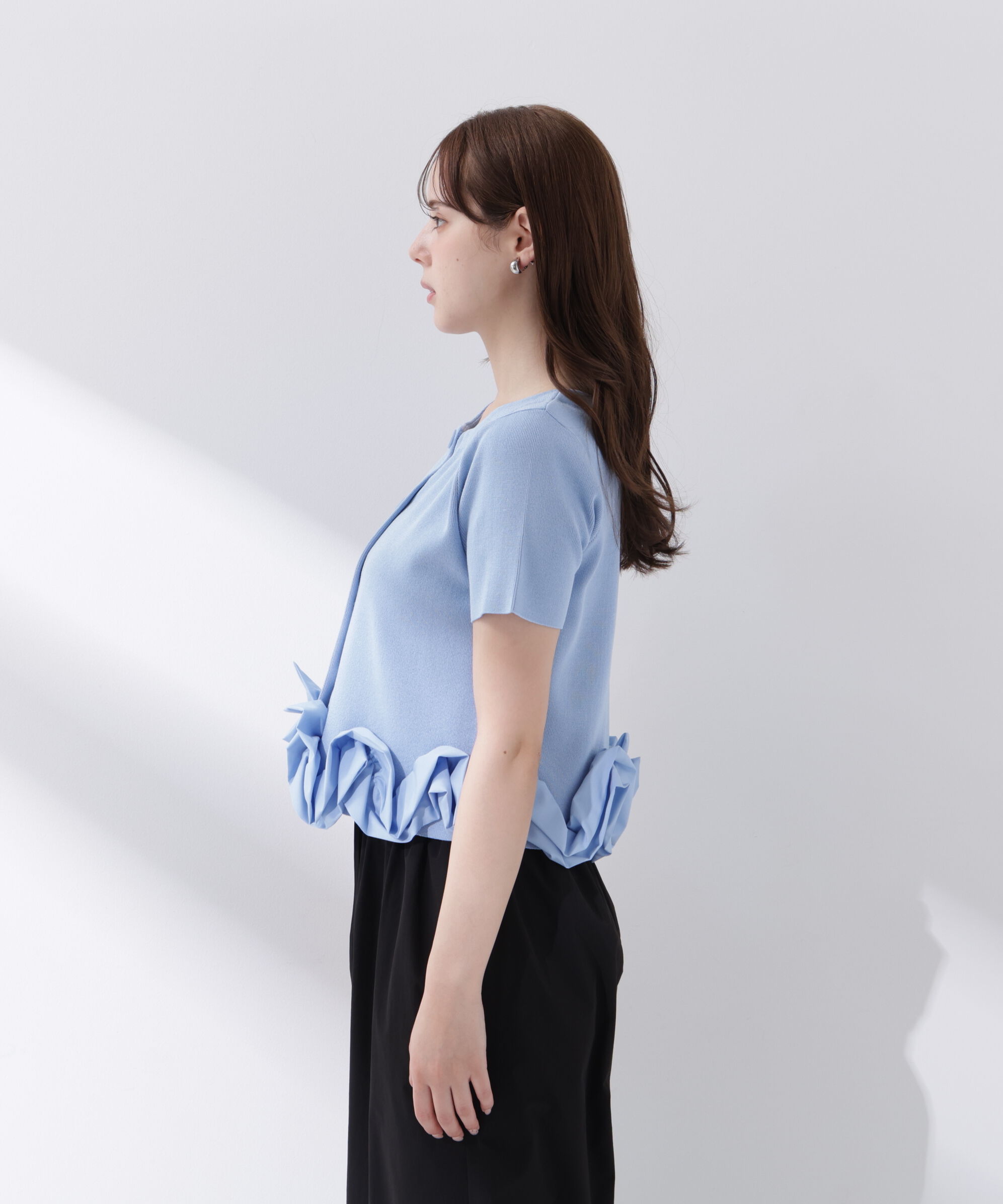PROPORTION BODY DRESSING「〈a/mie〉半袖ホイップヘムカーディガン」|カーディガン|