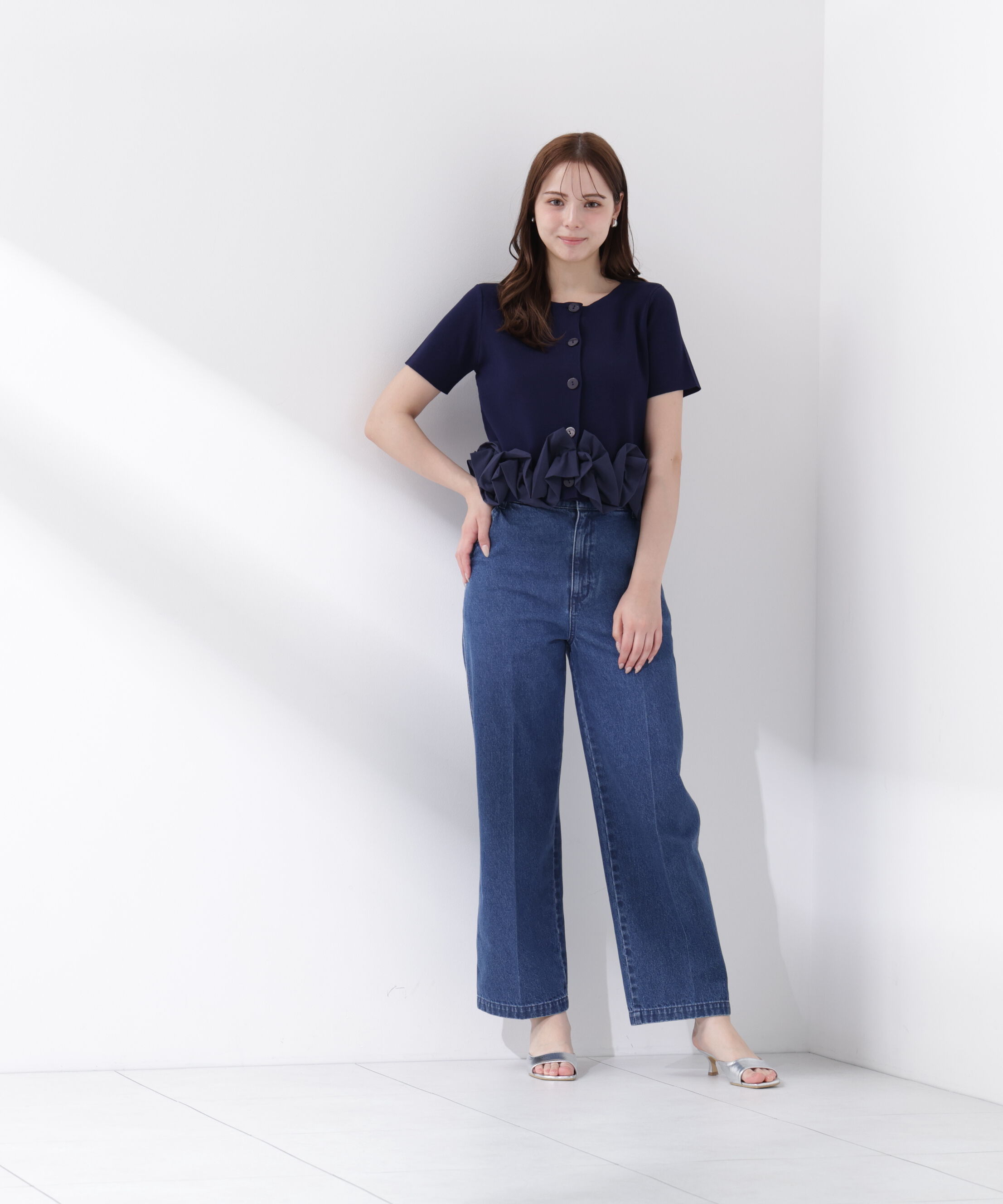PROPORTION BODY DRESSING「〈a/mie〉半袖ホイップヘムカーディガン」|カーディガン|