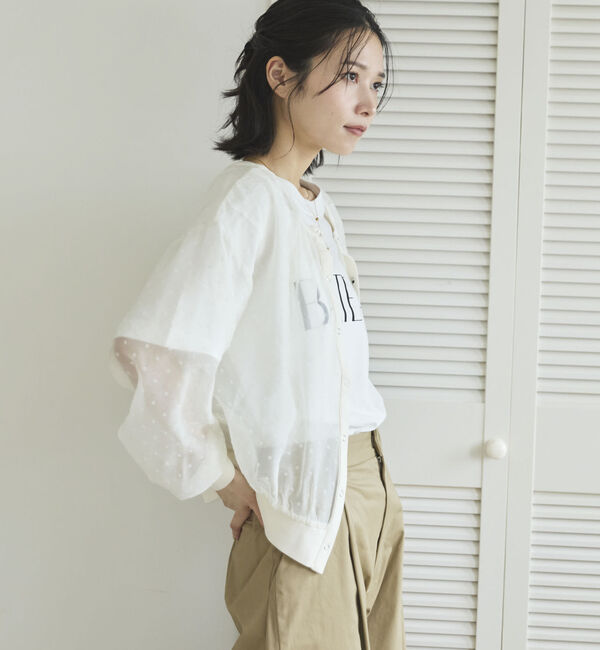 Doux archives「２ＷＡＹシアードットカーディガン」|シャツ・ブラウス|OFF WHITE