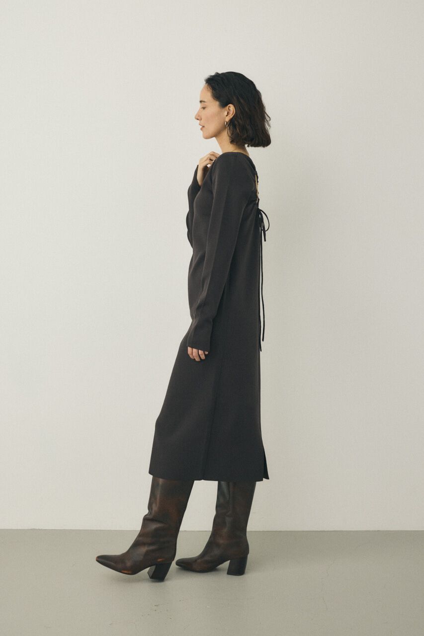 MOUSSY「バックオープンニットワンピース　リサイクルポリエステル使用」|ワンピース|