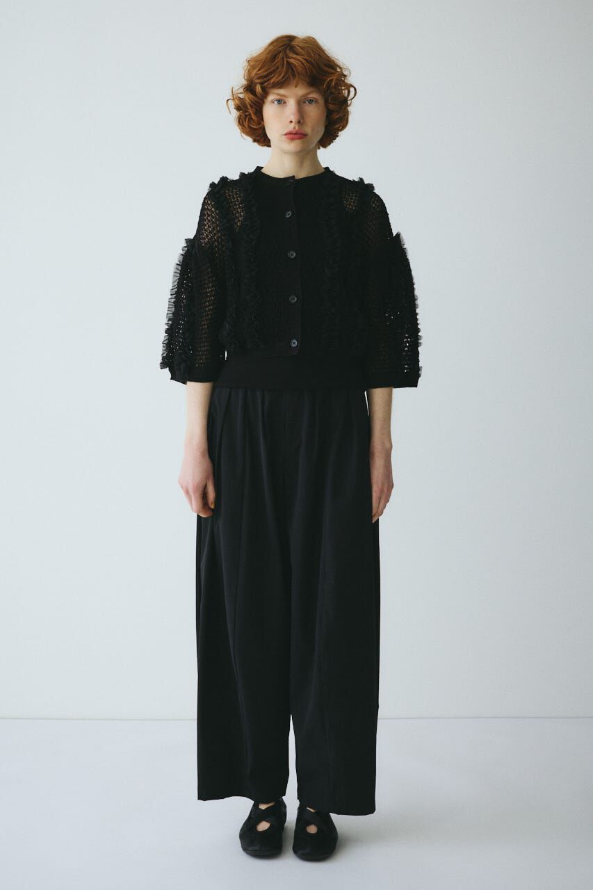 HeRIN.CYE「Frill mesh cardigan」|カーディガン|