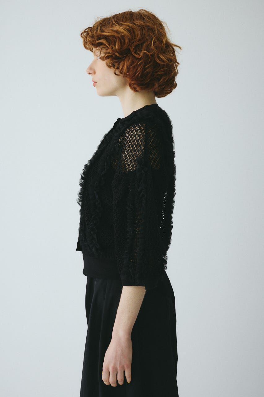 HeRIN.CYE「Frill mesh cardigan」|カーディガン|