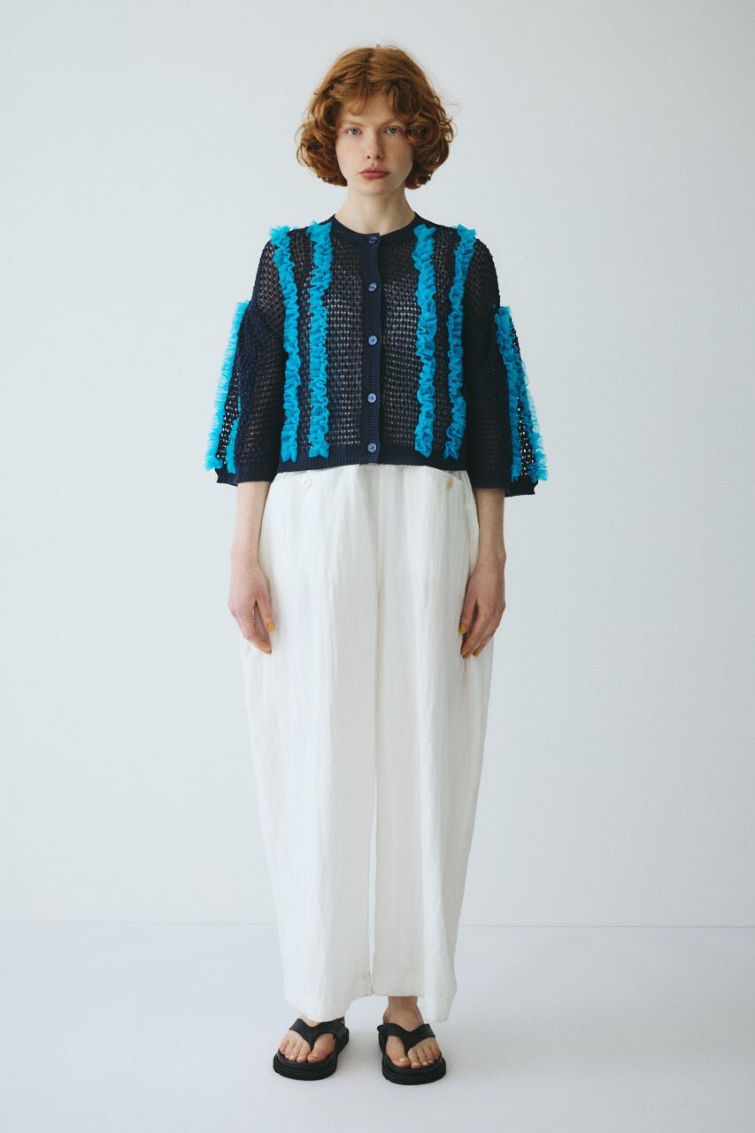 HeRIN.CYE「Frill mesh cardigan」|カーディガン|