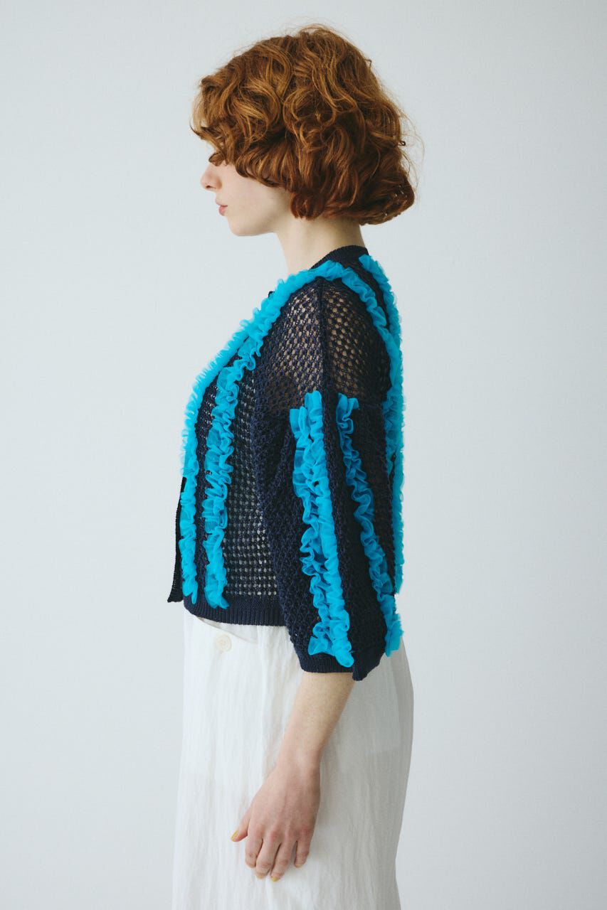 HeRIN.CYE「Frill mesh cardigan」|カーディガン|