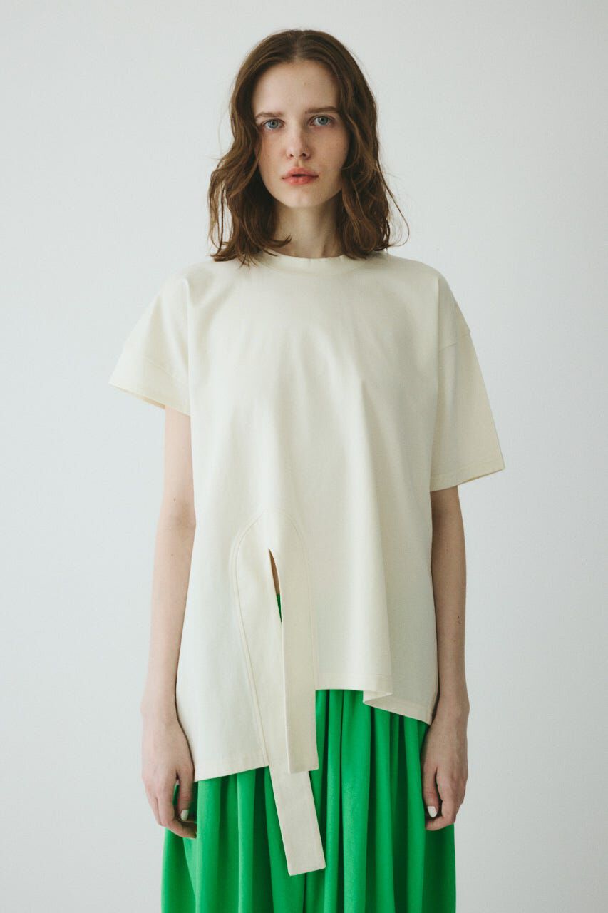 HeRIN.CYE「Asymmetry hem drape cut tops」|Tシャツ・カットソー|O/WHT1
