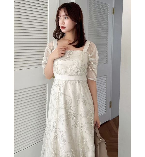 dazzlin「ラメ刺繍チュール2WAYスリーブドレス」|ドレス|