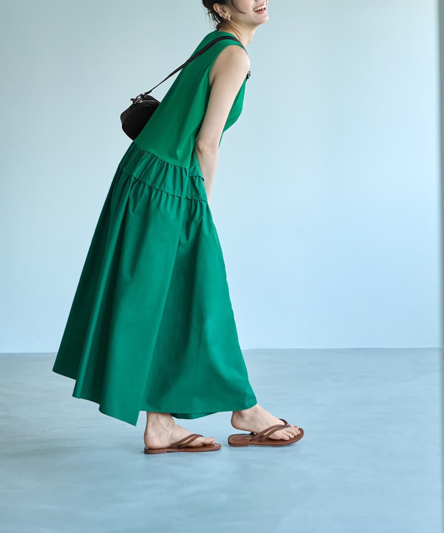 STYLE DELI「【Made in JAPAN】生地コンビボリュームスカートワンピース」|ワンピース|