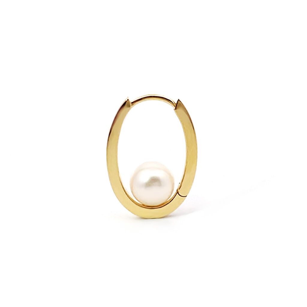 STAR JEWELRY「CLICK HOOP PEARL PIERCED EARRING(M/片耳用)」|ピアス|