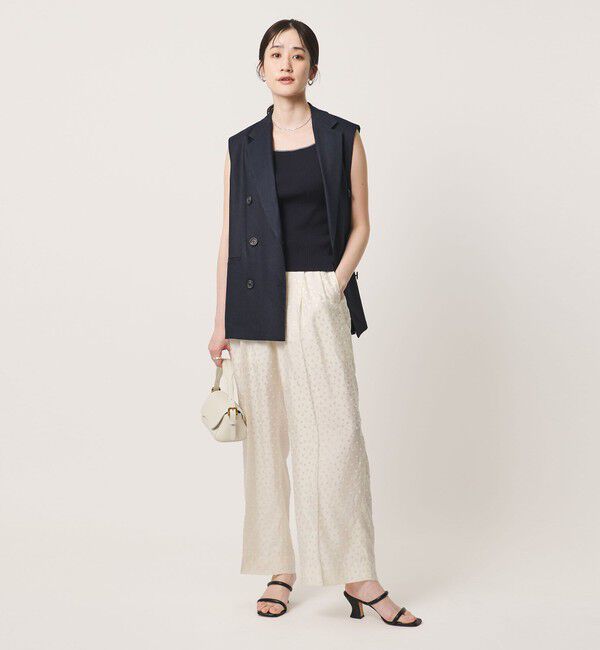 UNITED ARROWS「ドット サテン 2タック ワイドパンツ」|スラックス|