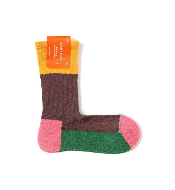 BEAMS「COMFY HOUSE / Multi Panel Crew Socks」|ソックス|Mustard