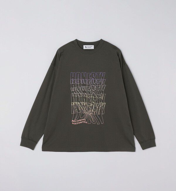 SHIPS「City Ambient Products: グラフィックプリント ロングスリーブTシャツ(ロンT)」|Tシャツ・カットソー|チャコールグレー