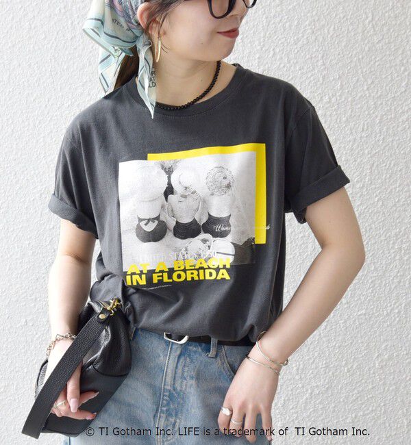 SHIPS any「【SHIPS any別注】GOOD ROCK SPEED:〈洗濯機可能〉LPC ロゴ プリント TEE」|Tシャツ・カットソー|チャコールグレー
