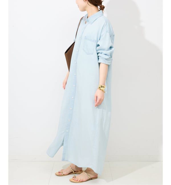 SLOBE IENA「《WEB限定/追加》デニムライクシャツワンピース」|ワンピース|
