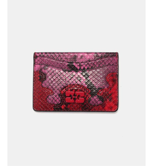 PULP「GANNI / ガニー Bou Card Holder Snake」|名刺入れ・カードケース|ピンク