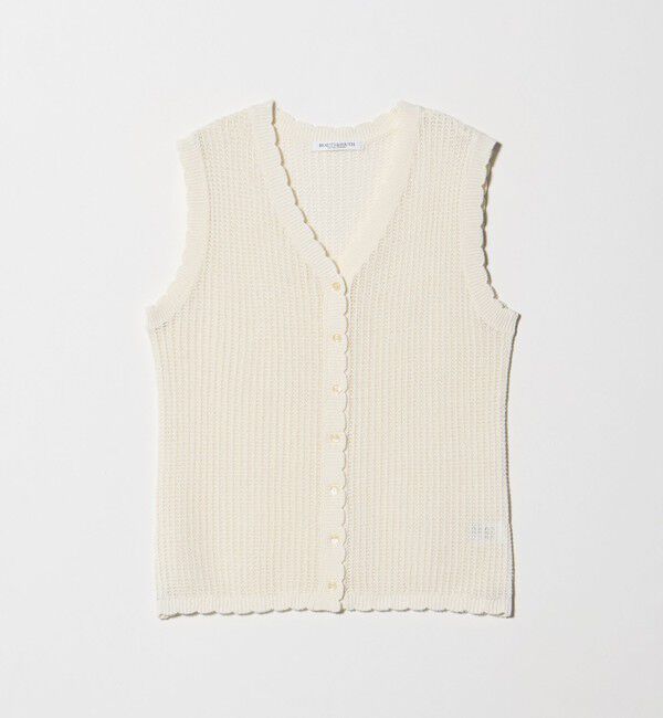 BEAUTY&YOUTH UNITED ARROWS「スカラップ Vネック メッシュ ニットベスト」|ベスト・ジレ|OFF WHITE