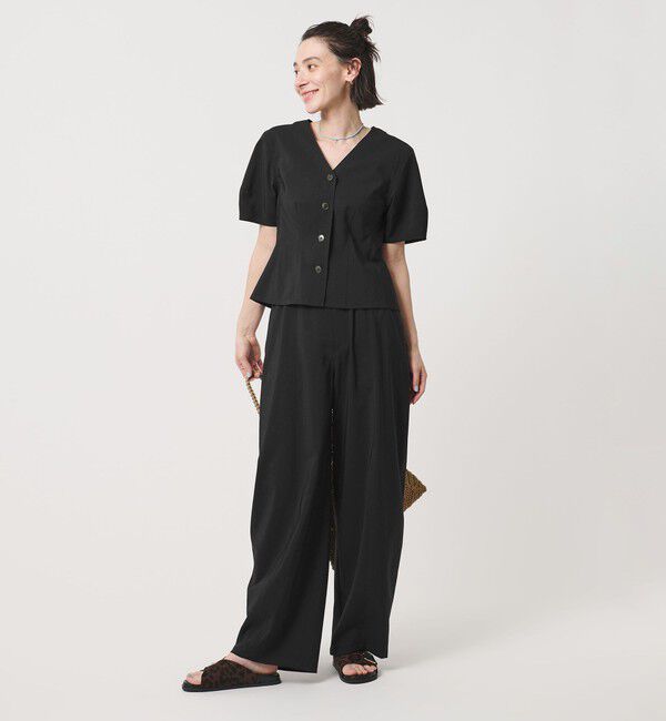 BEAUTY&YOUTH UNITED ARROWS「カーブスリーブ Vネック ブラウス UVカット 防シワ ウォッシャブル」|シャツ・ブラウス|