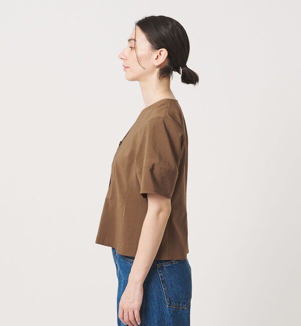 BEAUTY&YOUTH UNITED ARROWS「カーブスリーブ Vネック ブラウス UVカット 防シワ ウォッシャブル」|シャツ・ブラウス|