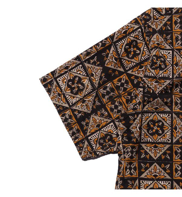 BEAMS PLUS「Open Collar Block Print ④」|シャツ・ブラウス|