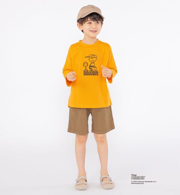 SHIPS KIDS「SHIPS KIDS:100～130cm / スヌーピー 7分袖 TEE」|Tシャツ・カットソー|